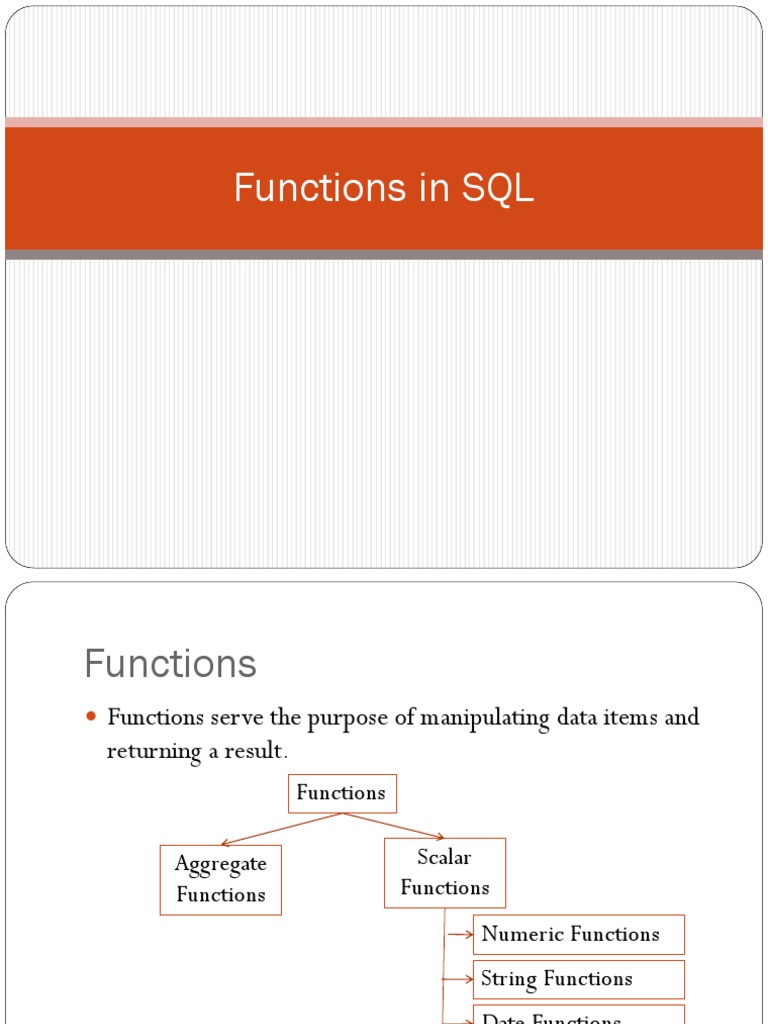 Functions in SQL | PDF | Exponentiation | Notation