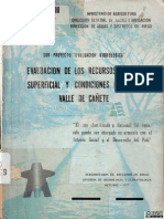 Evaluación de Los Recursos de Agua Superficial Y Condiciones Climáticas