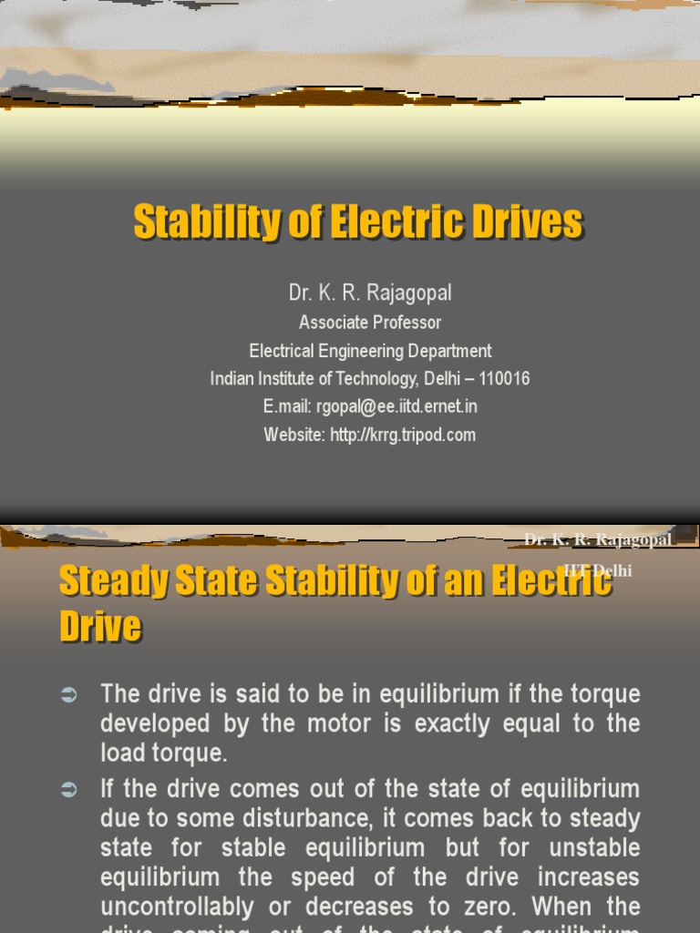 Steady State Stability of Electric Drives | PDF | Steady State | Force