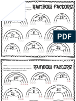 Factoring Numbers Rainbow Style Practice Worksheet