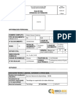 Hoja de Vida Aprendiz Formato Sena