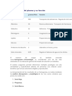 Componentes Del Plasma y Su Función