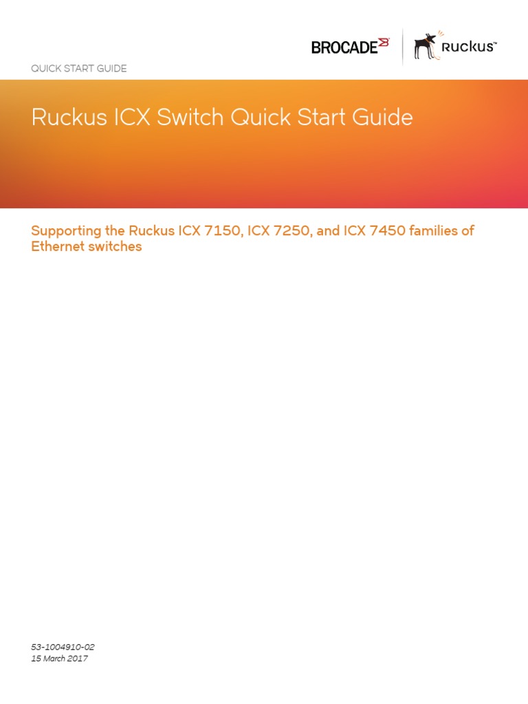 Ruckus ICX Switch Quick Start Guide PDF Command Line Interface