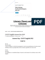 Literary Theory and Criticism: CUCET English Answer Key 2019