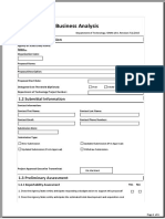 A2 Stage 1 Business Analysis Template S1BAForm