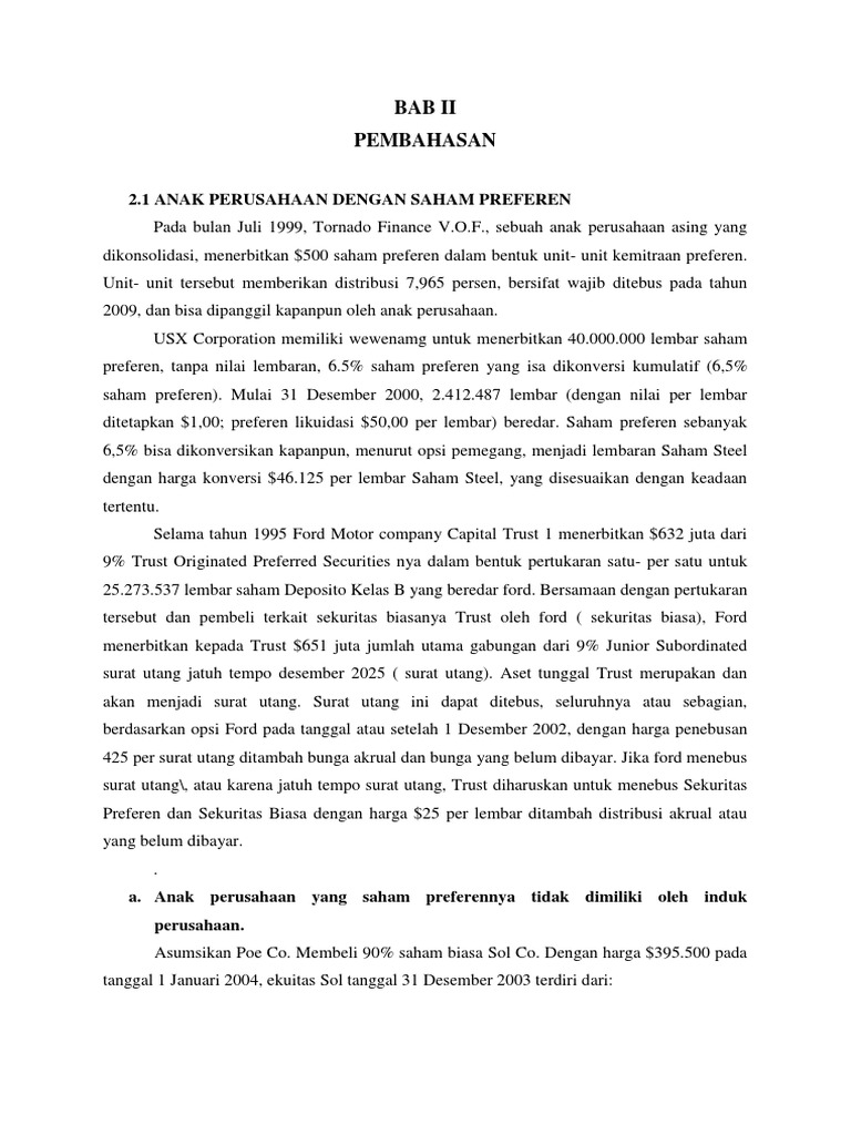 Bab 10 Anak Perusahaan Dengan Saham Preferen