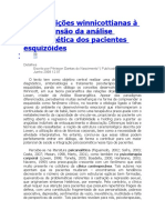 Contribuições Winnicottianas à Compreensão Da Análise Bioenergética Dos Pacientes Esquizóides