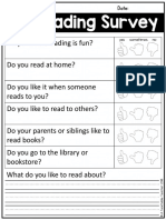 Reading Survey From A Teachable Teacher