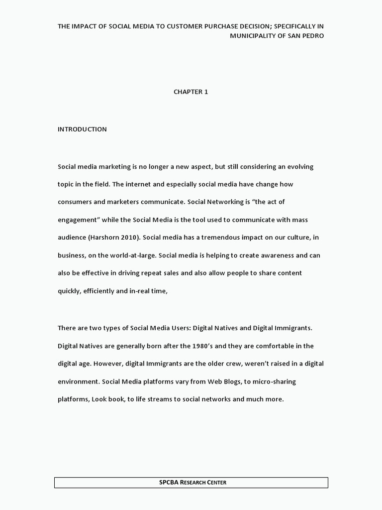 The Impact of Social Media To Customer Purchase Decision | PDF | Social ...
