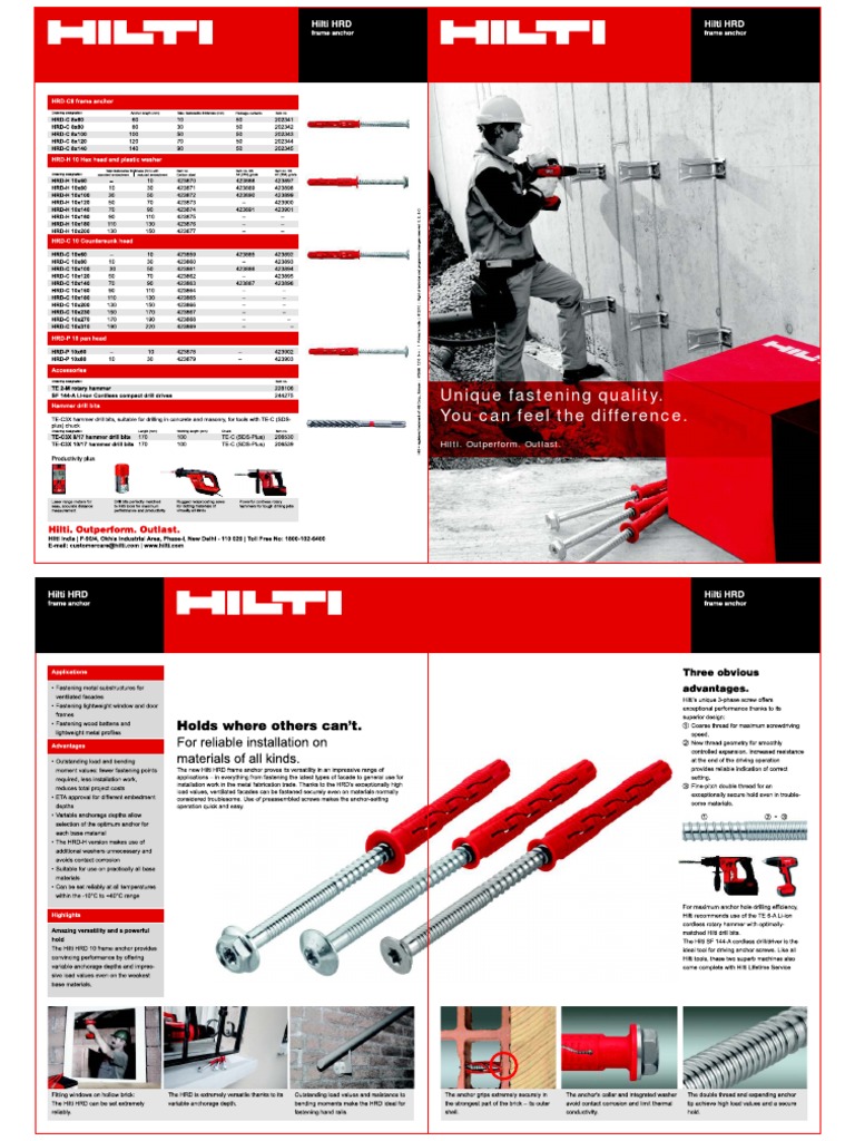 Hilti Fastening Solutions Overview | PDF