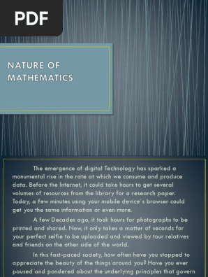 Patterns and Numbers in Nature