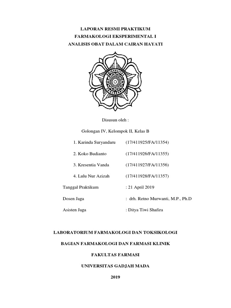 Analisis Obat Dalam Cairan Hayati 2019 Pdf
