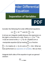 First Order Differential Equation: Separation of Variables