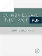 Admissionado 50 MBA Essays That Worked 1 PDF