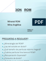 Lixiviacion Rom: Mineral ROM Mina Angélica