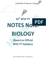 H - BPSC PT Notes No.1 - Biology PDF