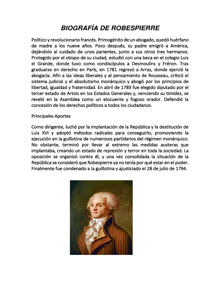 Biografía de Robespierre PDF