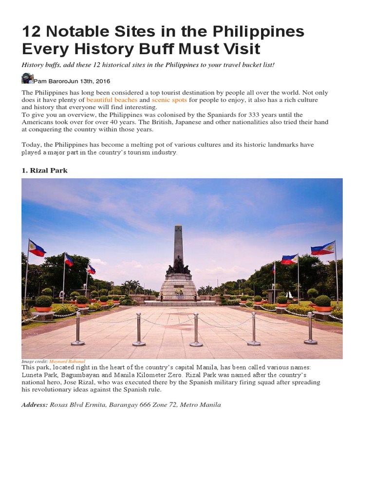 Historical Places in The Philippines | PDF | Cebu | Philippines