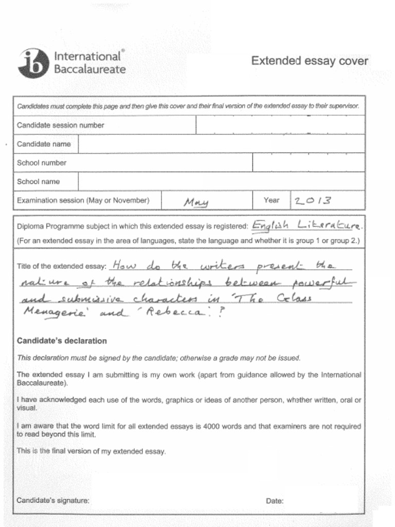 English A Extended Essay Exemplar, May 2013-Example B | PDF | Nature