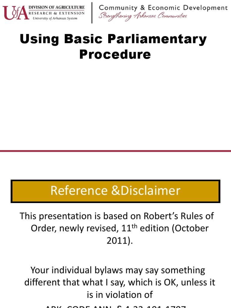 Parliamentary Procedures | PDF | Political Law | Rules