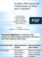 Factors That Affects Self-Esteem and Academic Performance of Select Grade 11 Students