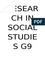 Research in Social Studies g9