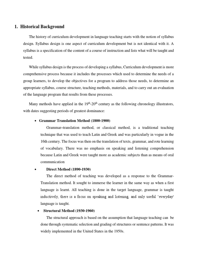 Language Curriculum Development History | PDF | Language Education ...