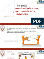 Tema I: Comunicación Humana, Lenguaje, Uso de La Letra Mayúscula