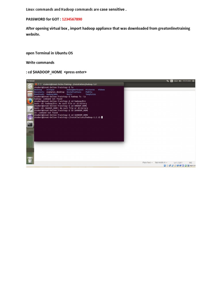Linux and Hadoop Command Guide | PDF | Teaching Methods & Materials ...