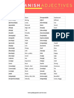 100 Common Spanish Adjectives