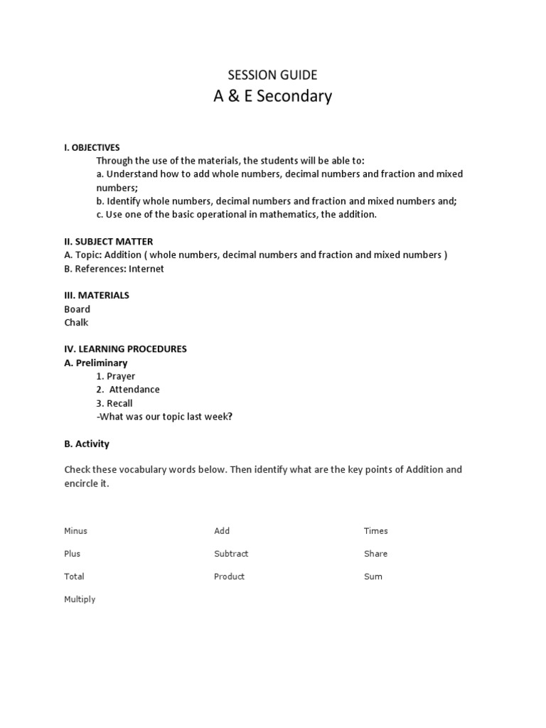 Addition of Numbers and Fractions Guide | PDF | Fraction (Mathematics ...