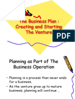 The Business Plan: Creating and Starting The Venture