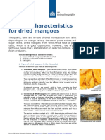 Product Characteristics For Dried Mangoes: This Module Gives An Overview of The