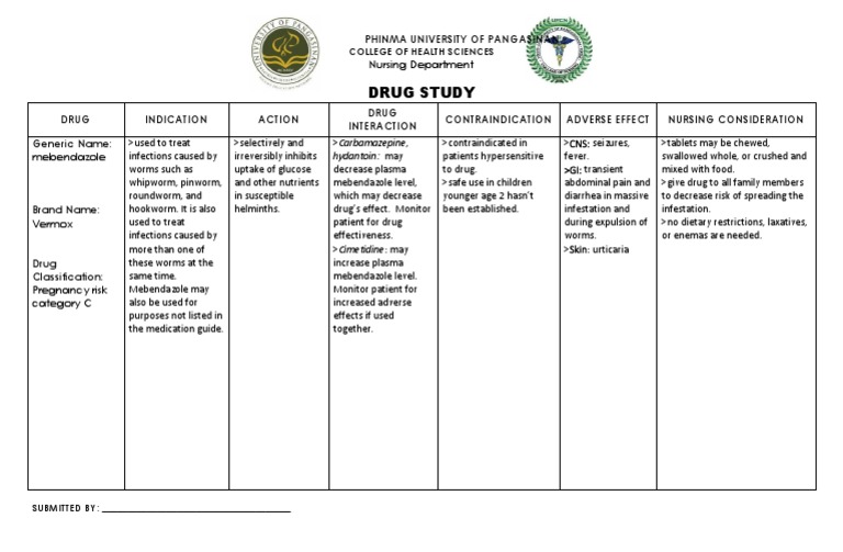generic brand of mebendazole