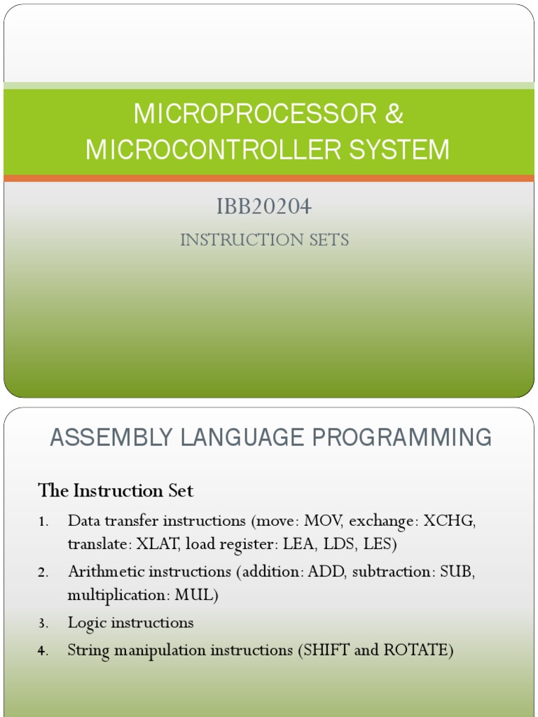 Microprocessor and Microcontroller | PDF | Subtraction | Division ...