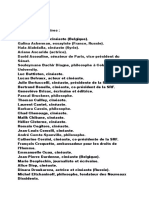 Liste des Signataires - Tribune Oleg Sentsov