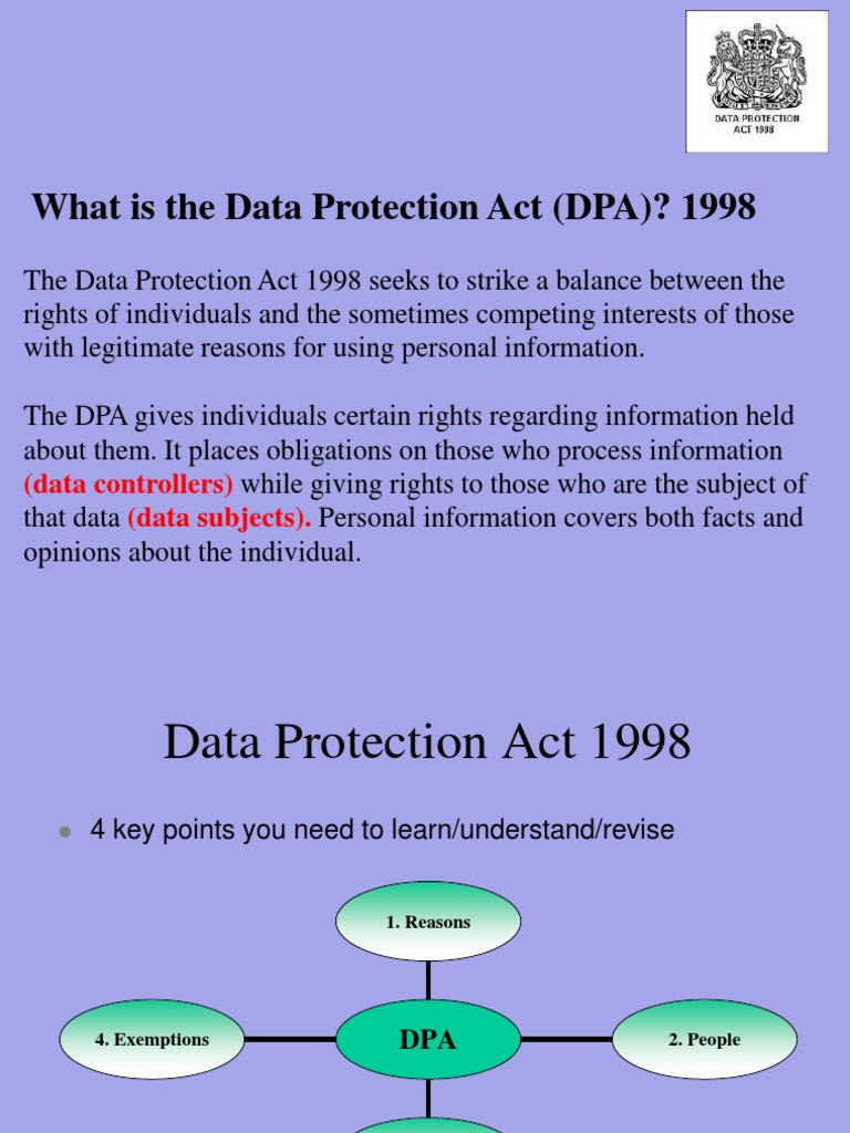 Overview of the Data Protection Act 1998 | PDF | Information Privacy ...