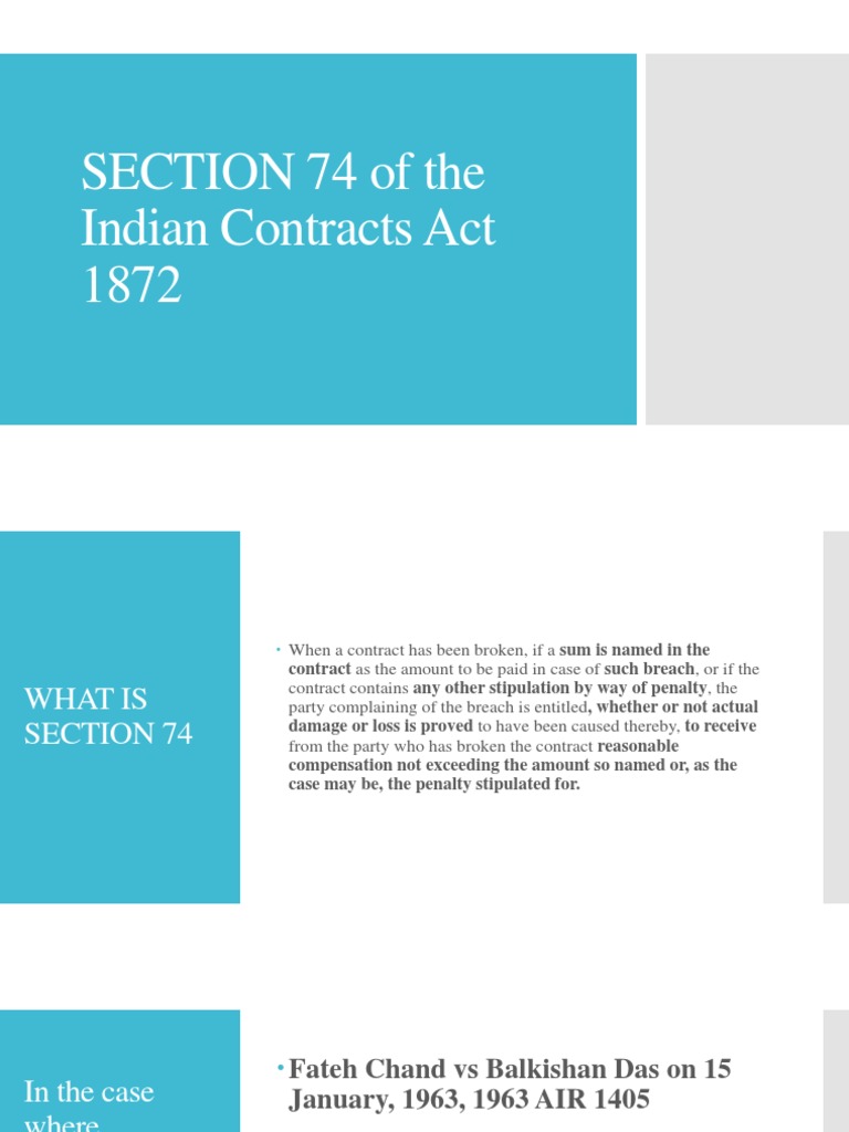Section 74 Of Indian Contract Act Explanation