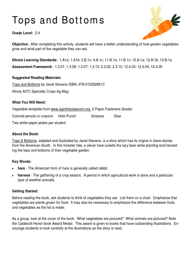 Tops and Bottoms | PDF | Vegetables | Learning