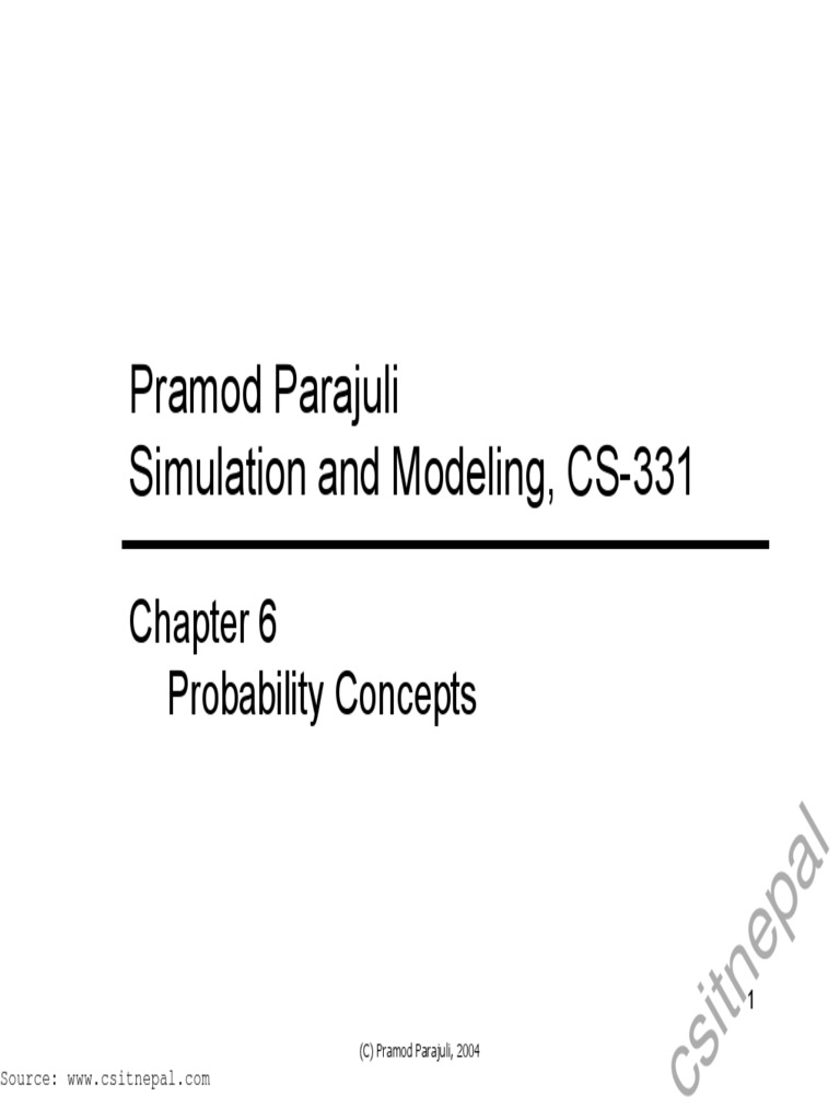 Probability Concepts in Stochastic Processes | PDF | Probability ...