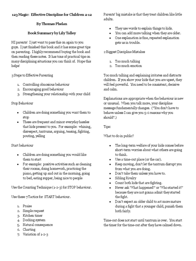 123 Magic PDF | PDF | Parenting | Relationships