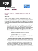 Ethodology: Hysico-Chemical and Biological Analyses of Water