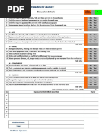 5S Audit Department Name:: Evaluation Criteria