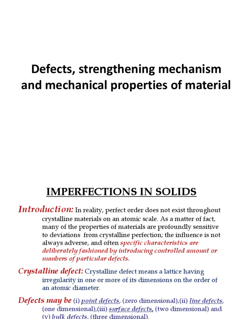Defects and Different Properties - Module3 - Updated PDF | PDF ...