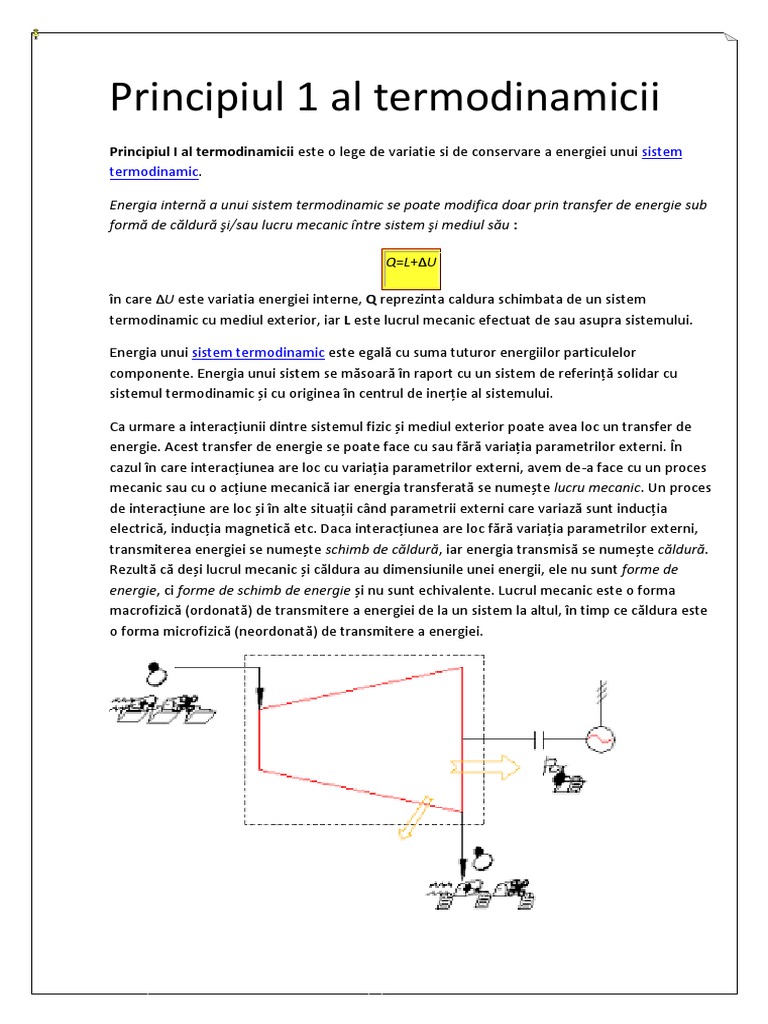 Principiul 1 Al Termodinamicii