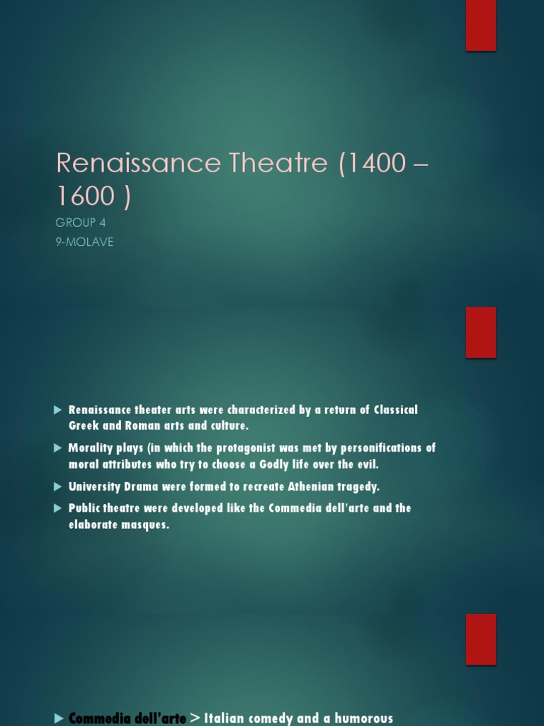 Renaissance Theatre: 1400-1600 Overview | PDF | Commedia Dell'arte ...