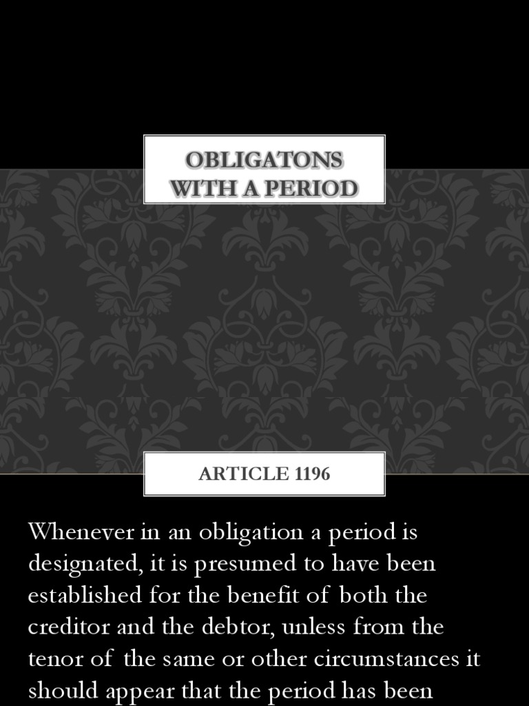 Obligation and Contracts | PDF | Debtor | Civil Law (Legal System)