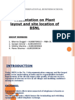 Presentation On Plant Layout and Site Location of BSNL: Amity International Business School