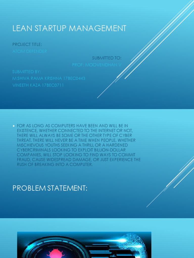 Lean Startup Management: Project Title: Submitted To | PDF | Computers