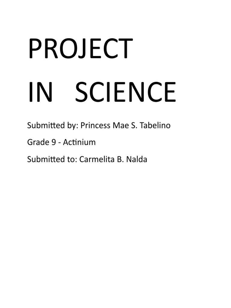 Grade 9 Science Project | PDF
